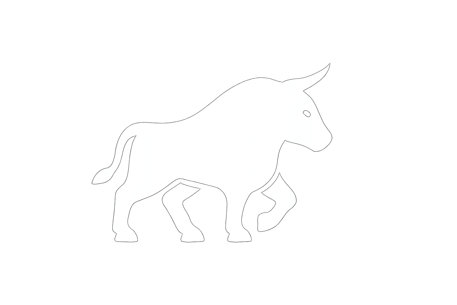 all white bull icon facing right